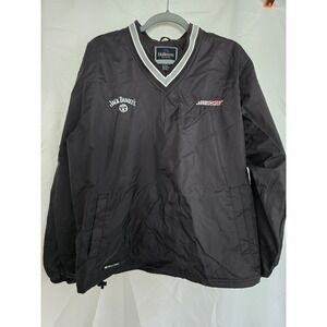 Holloway Jack Daniels NASCAR RCR Windbreaker Jacket Mens Medium Black V Neck